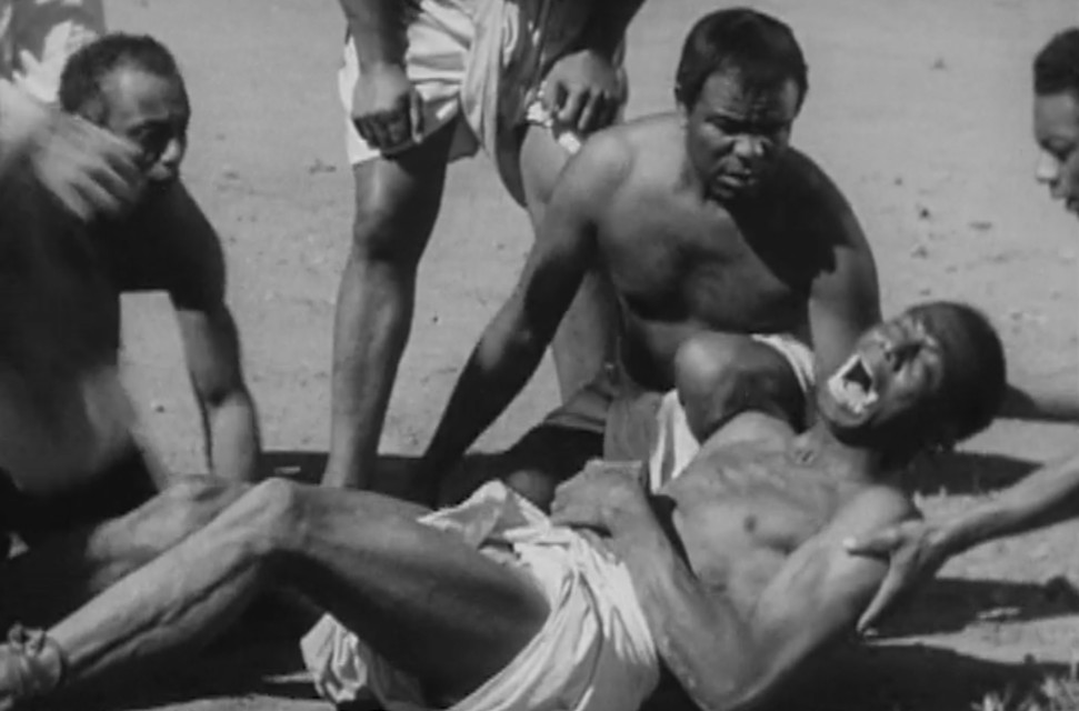 A scene from the movie Monster from Green Hell