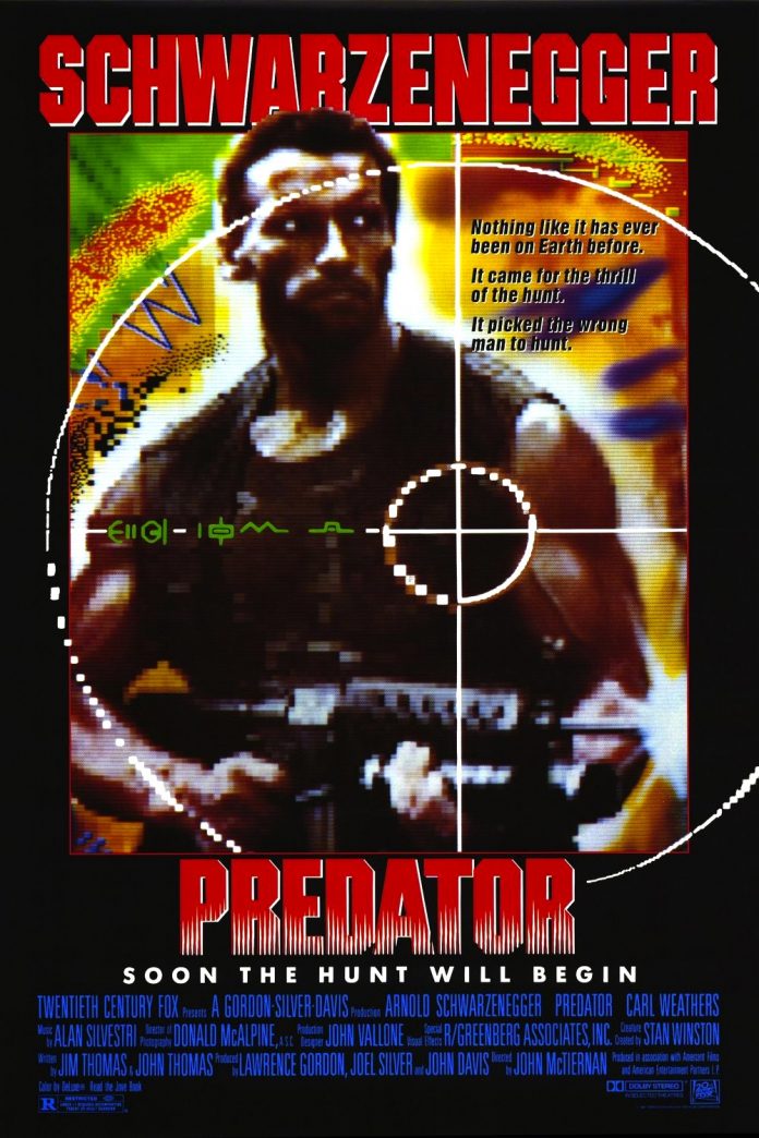 Arnold Schwarzenegger in Predator movie poster