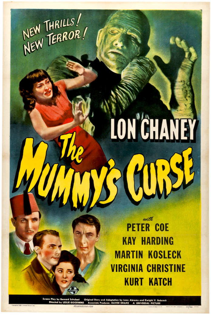 Lon Chaney Jr. in The Mummy's Curse horror movie poster