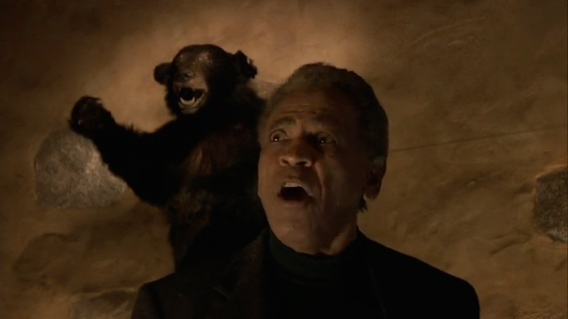 A scene from the horror movie Machete Joe