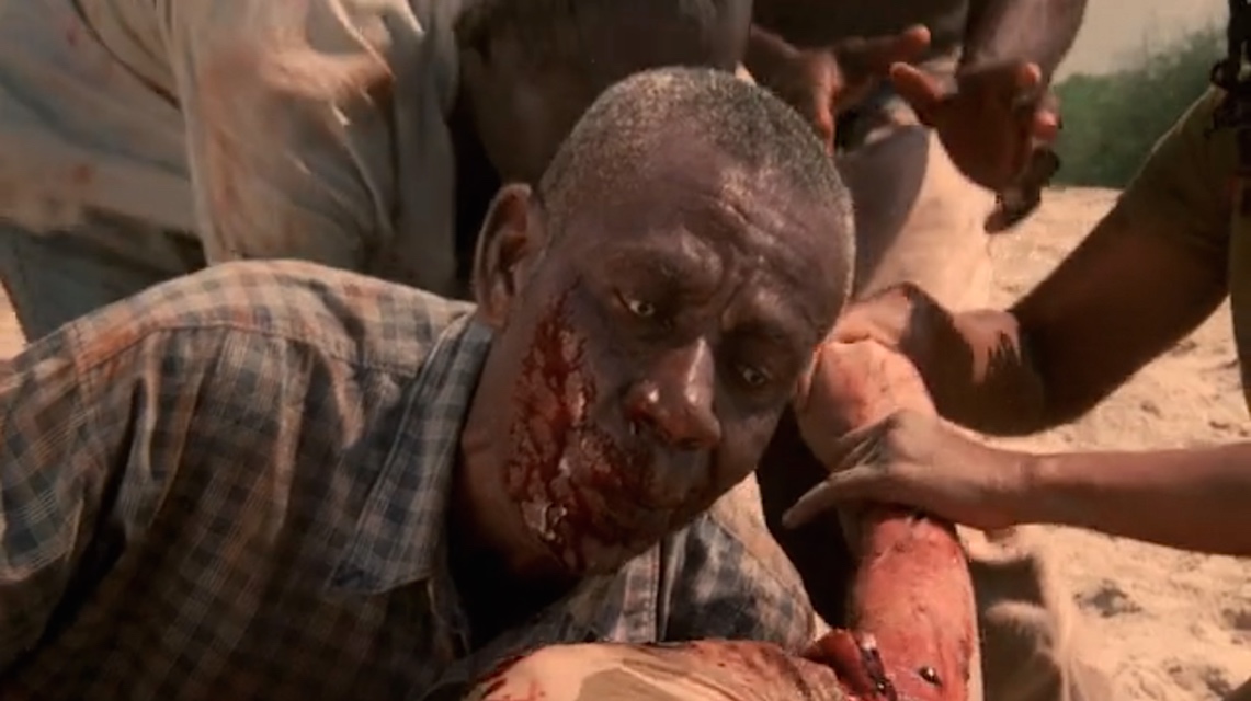 A scene from the zombie movie The Dead