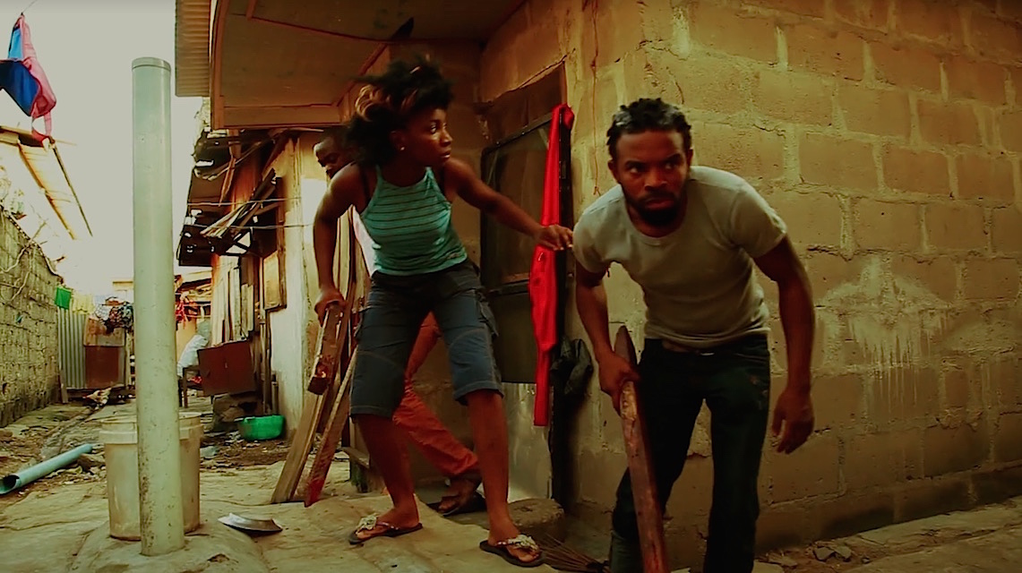 A scene from the zombie movie Ojuju