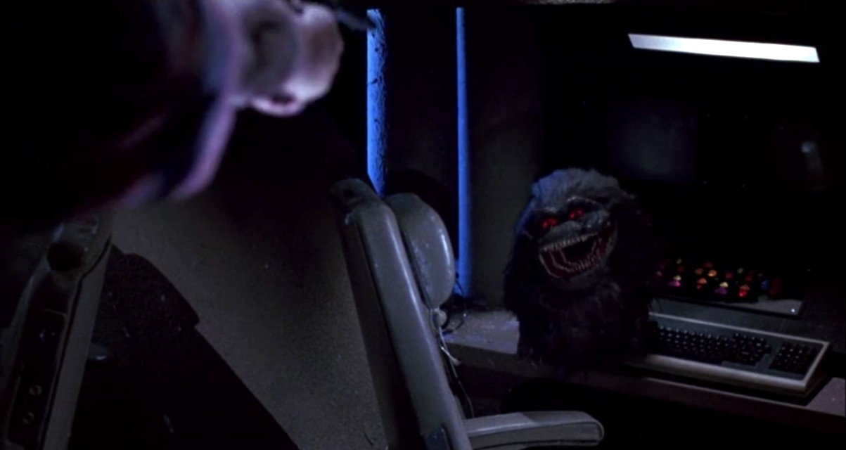 A scene from the horror movie Critters 4