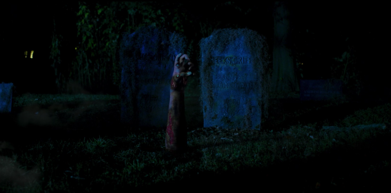 A scene from the horror movie Blackstock Boneyard