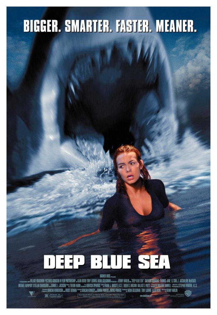 Deep Blue Sea horror movie poster