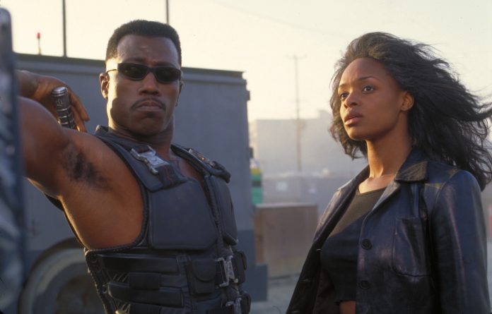 Wesley Snipes and N'Bushe Wright in Blade